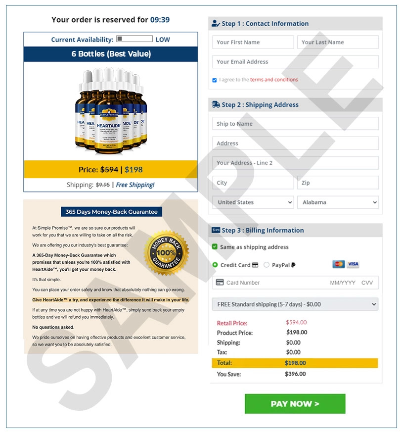 HeartAide Order Page